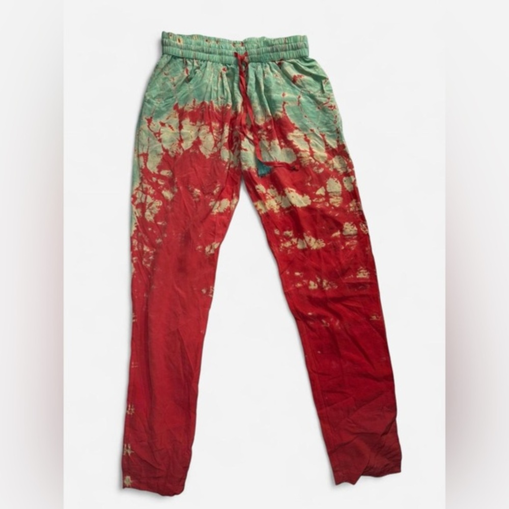 Gypsy 05 100% silk Tie-Dye Pants with tassel